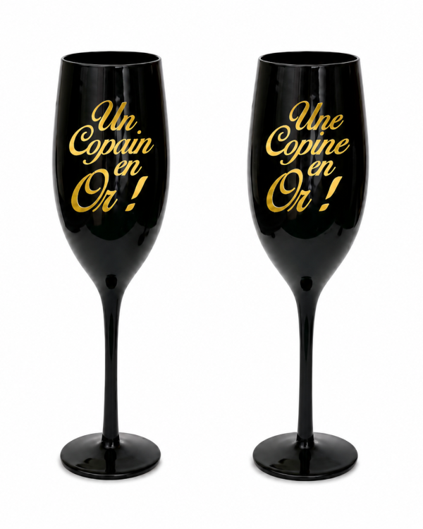 Flûte Noire Copain/Copine en Or