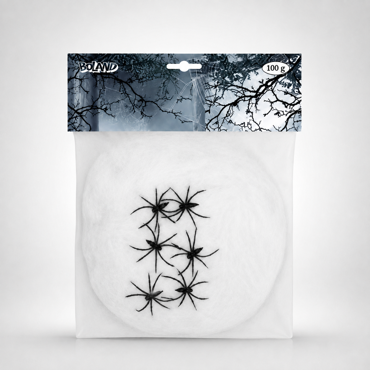 Toile Blanche avec 6 Araignées