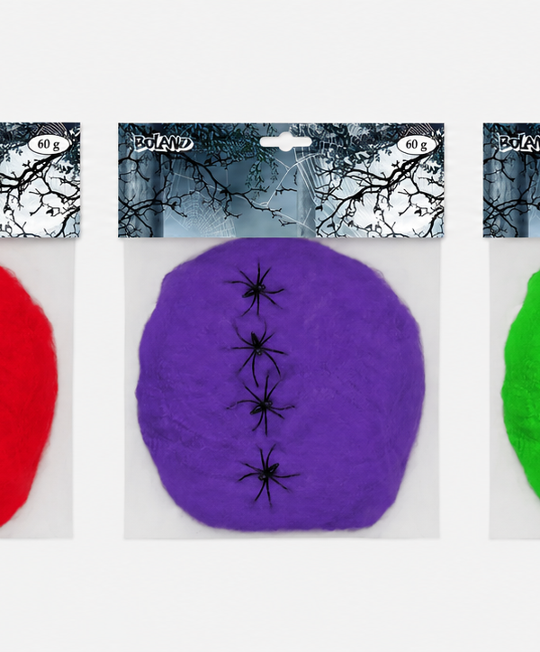 Toile Colorée avec 4 Araignées