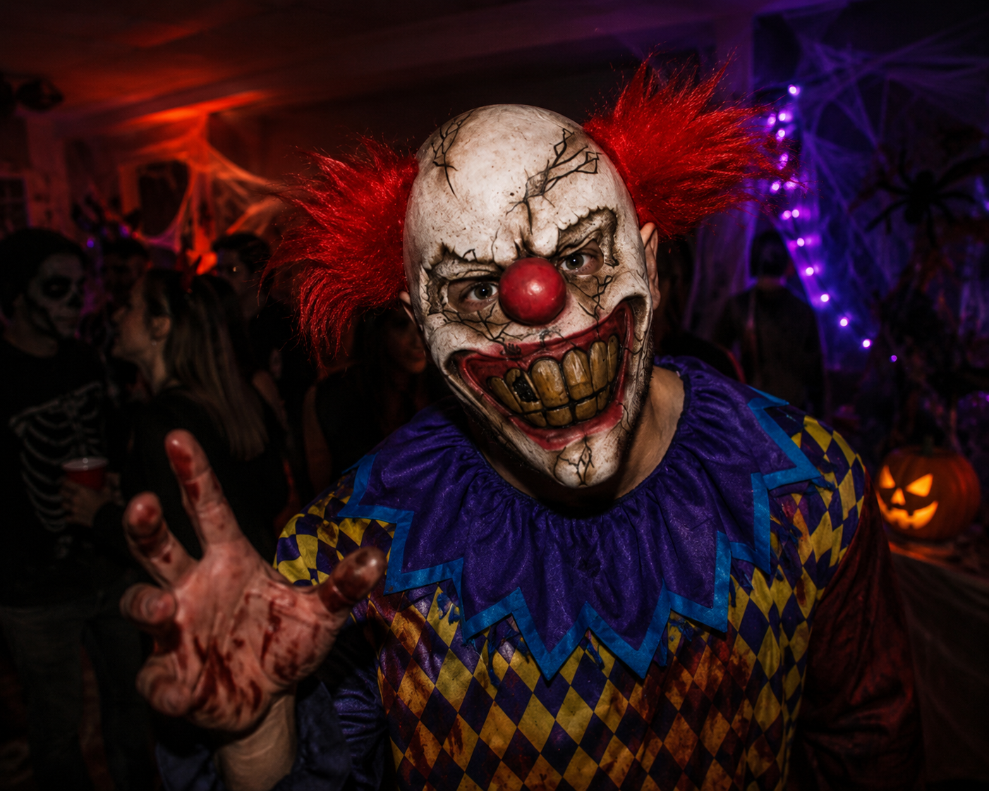 Demi Masque de Clown Tueur avec Cheveux – Image 2