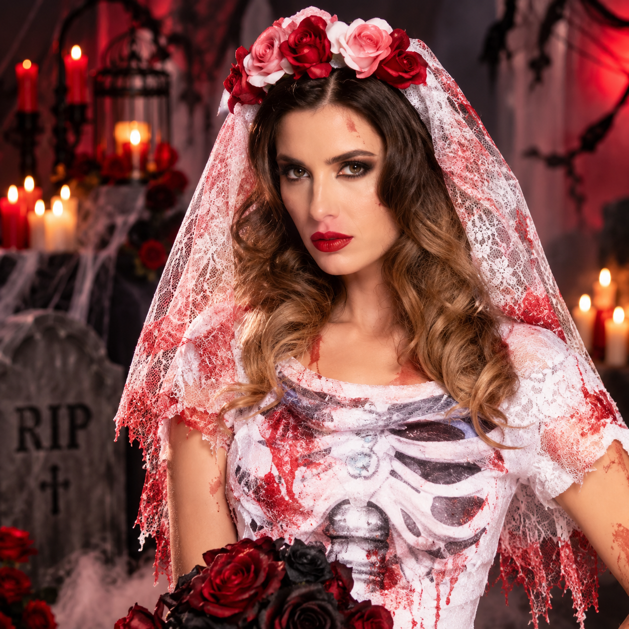 Tiare Voile de Mariée Ensanglanté