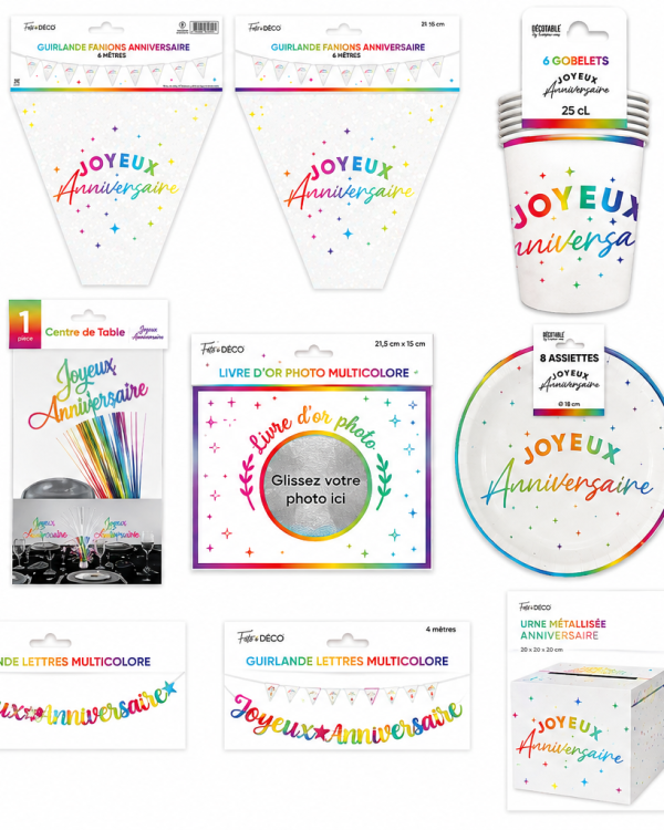 Gamme Anniversaire Blanc/Multicolors