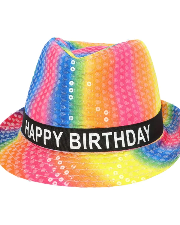 Chapeau arc-en-ciel 'Happy birthday'