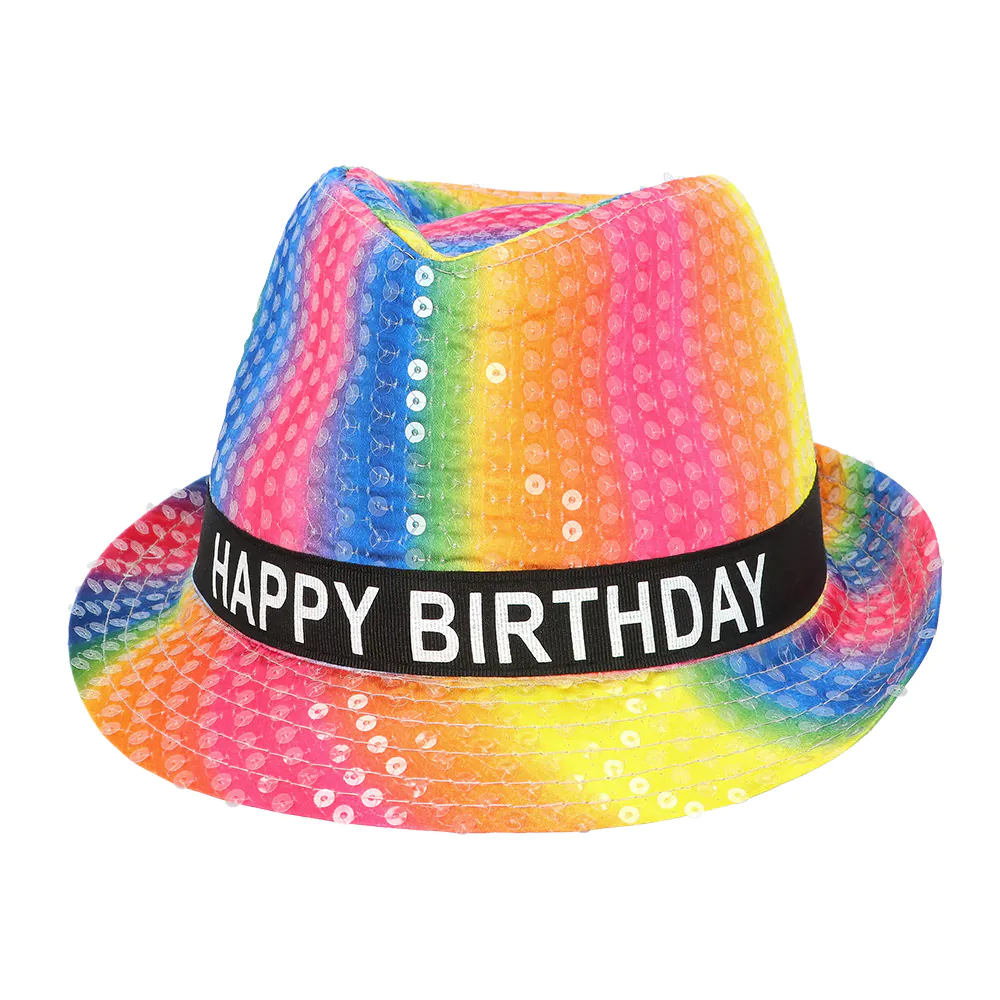 Chapeau arc-en-ciel 'Happy birthday'