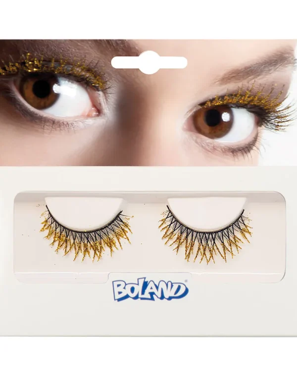 Faux Cil Dentelle Paillette Or