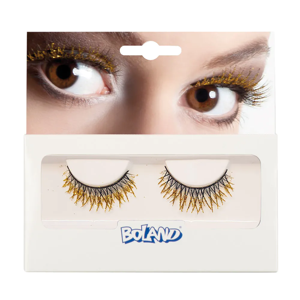 Faux Cil Dentelle Paillette Or