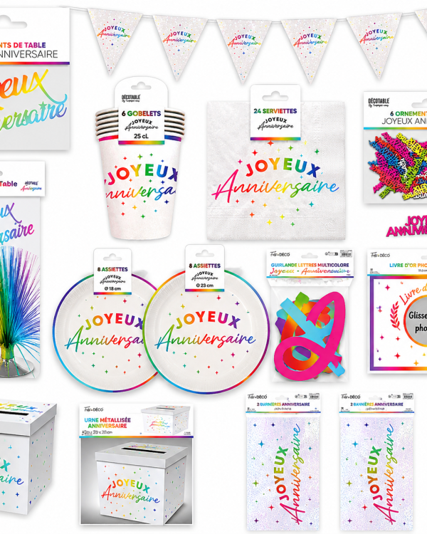 Gamme Anniversaire Blanc/Multicolors