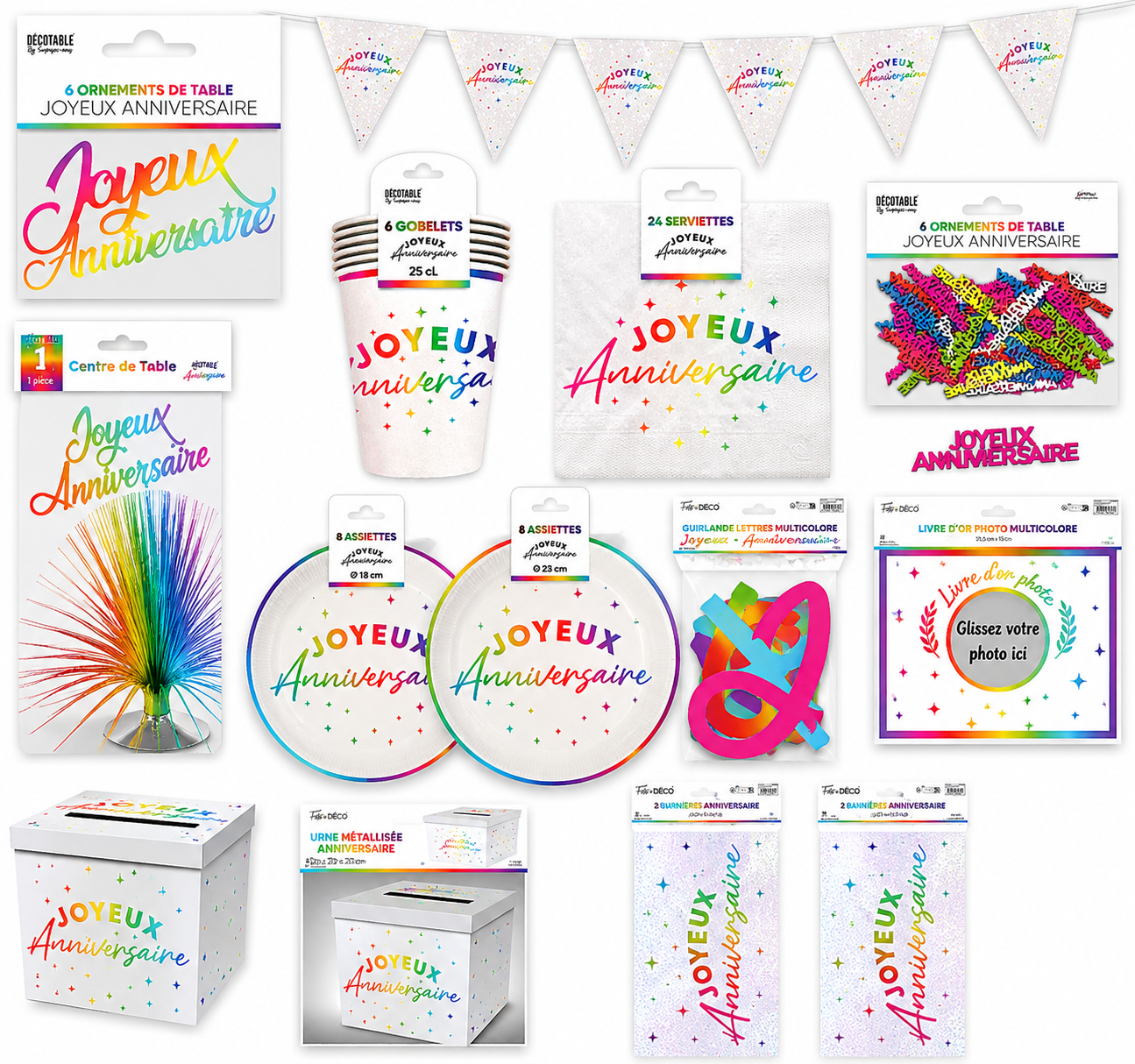 Gamme Anniversaire Blanc/Multicolors