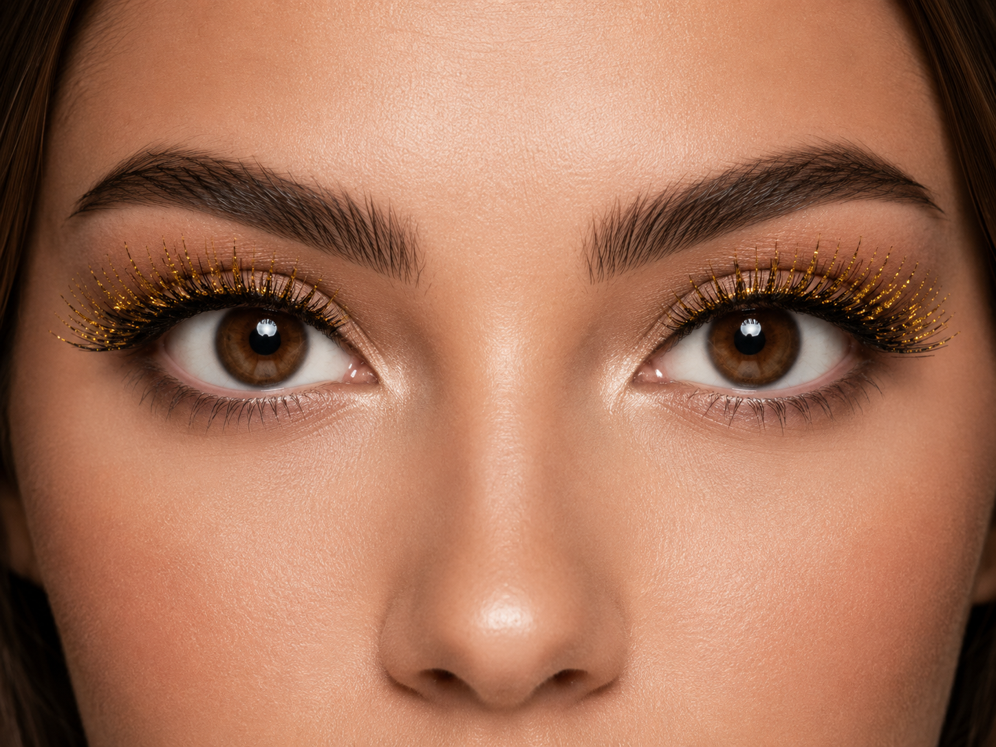 Faux Cil Dentelle Paillette Or – Image 2