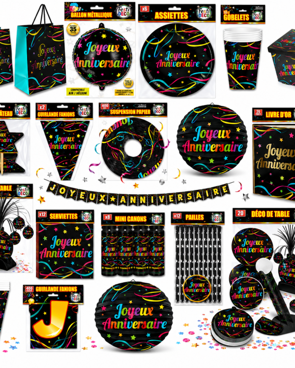 Gamme Anniversaire Noir/Multicolors