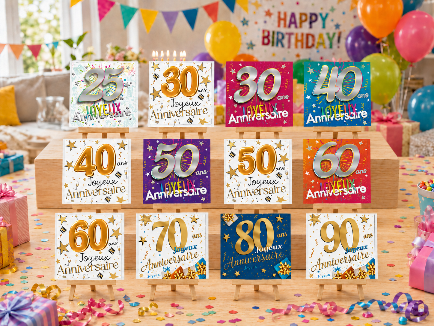 Carte Double "Age" de 25 à 90 Ans – Image 14