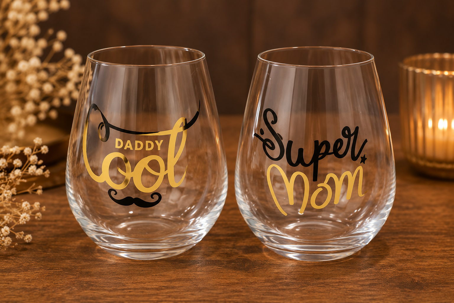 Coffret de Verres « Daddy Cool & Super Mom » – Image 3