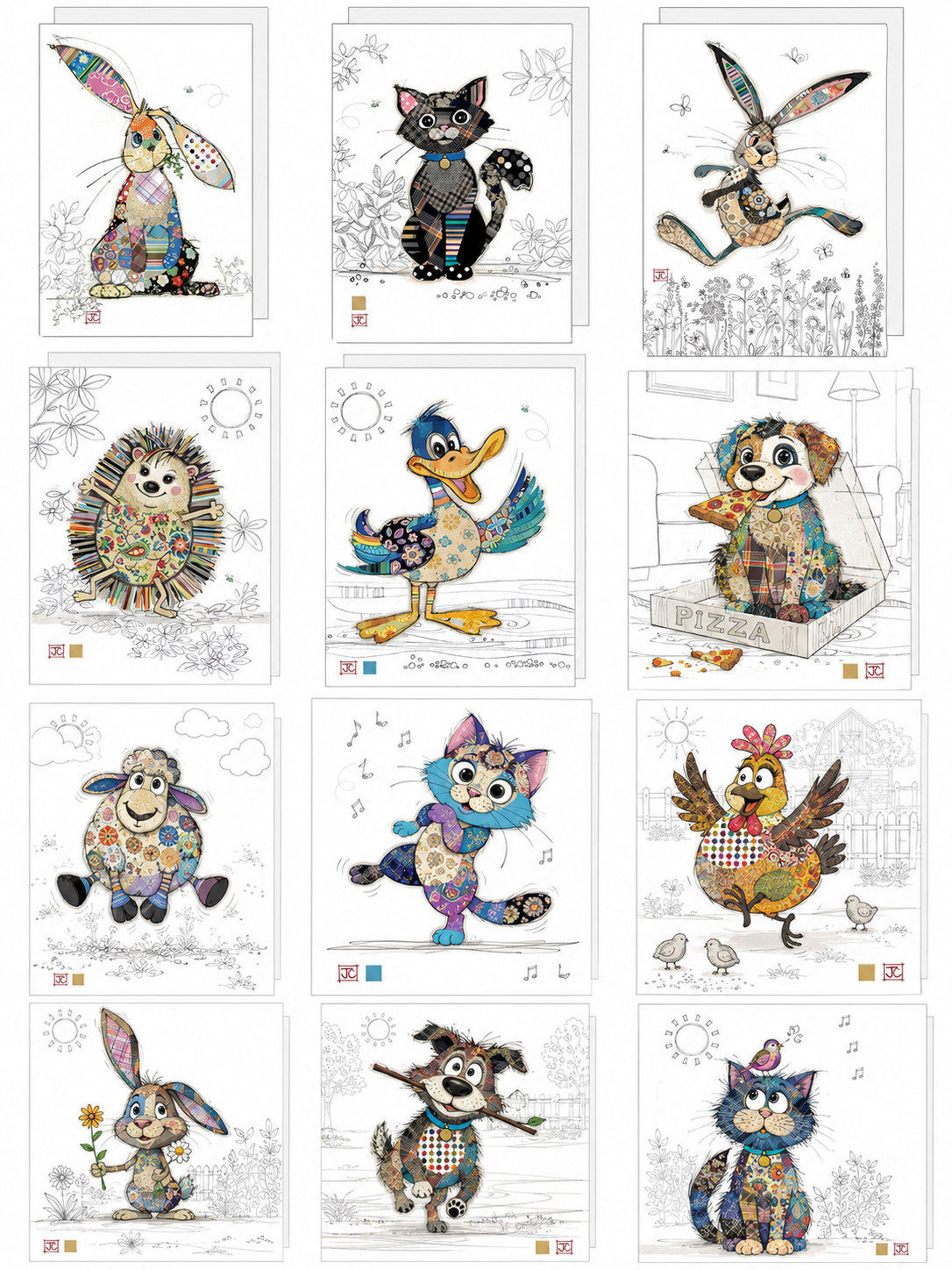 Carte Bug Art "Animaux Domestiques"
