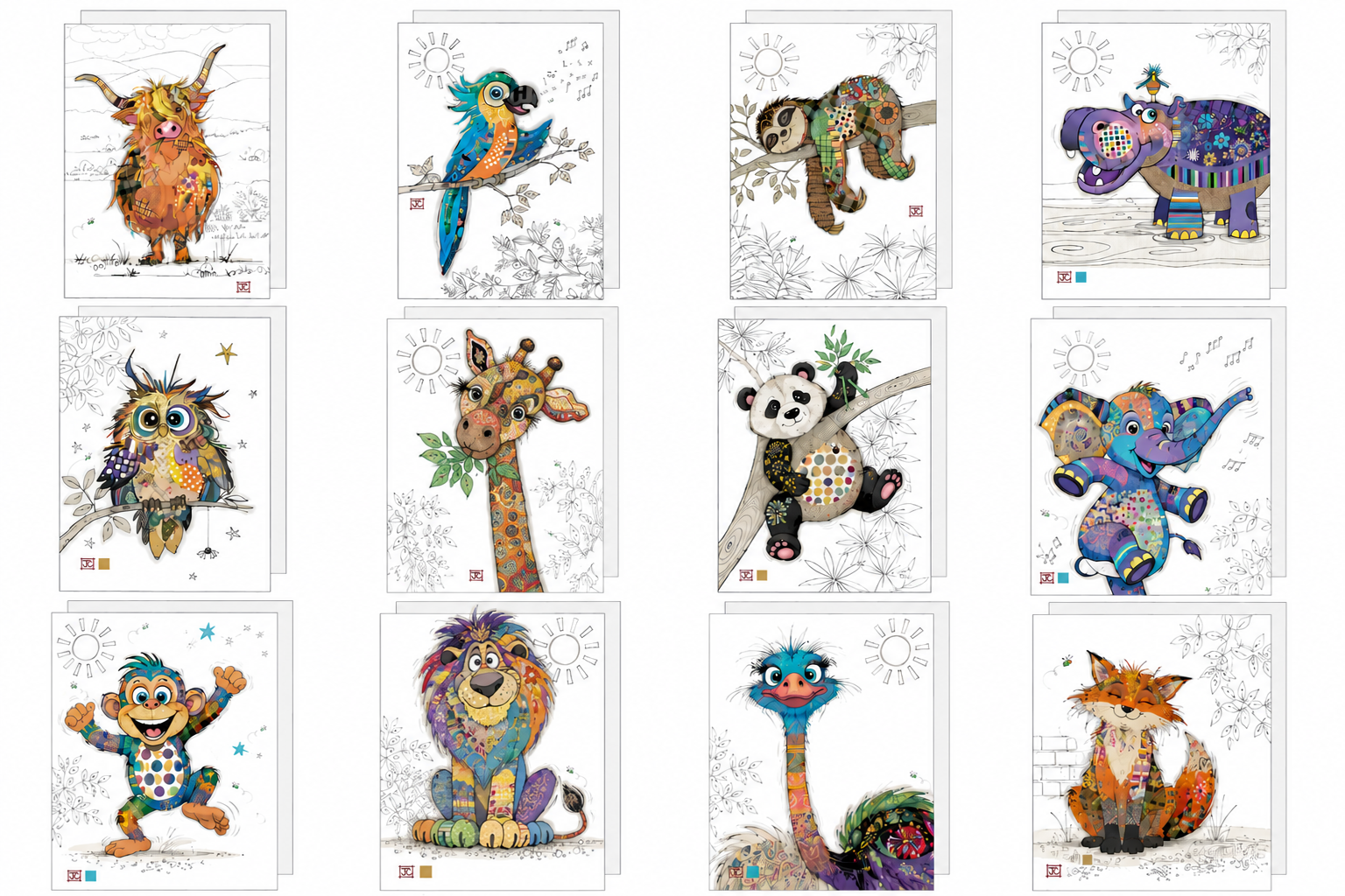 Carte Bug Art "Animaux Zoologiques"