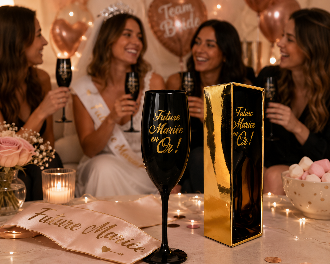 Flûte à Champagne "Future Mariée" en Or – Image 3