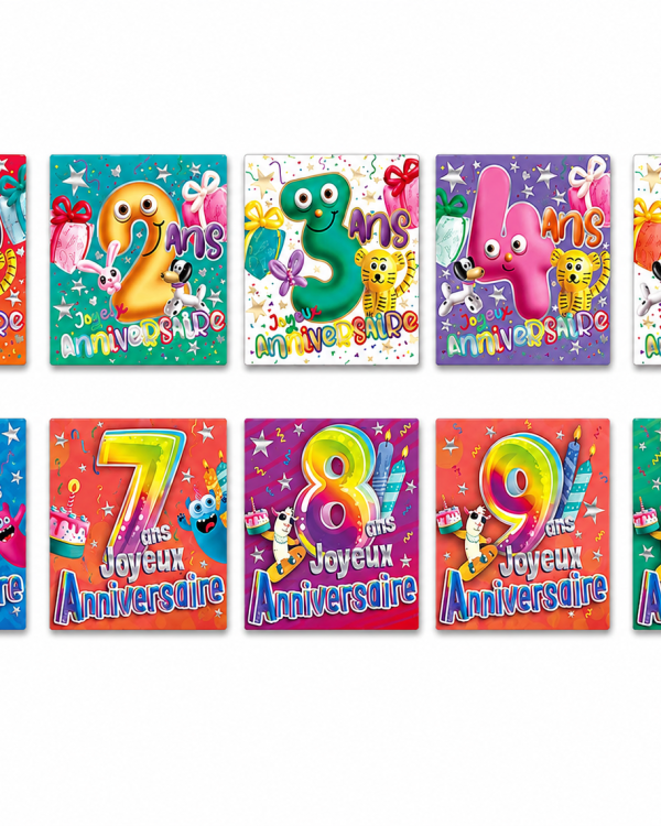 Carte Double "Age" de 1 à 10 ans