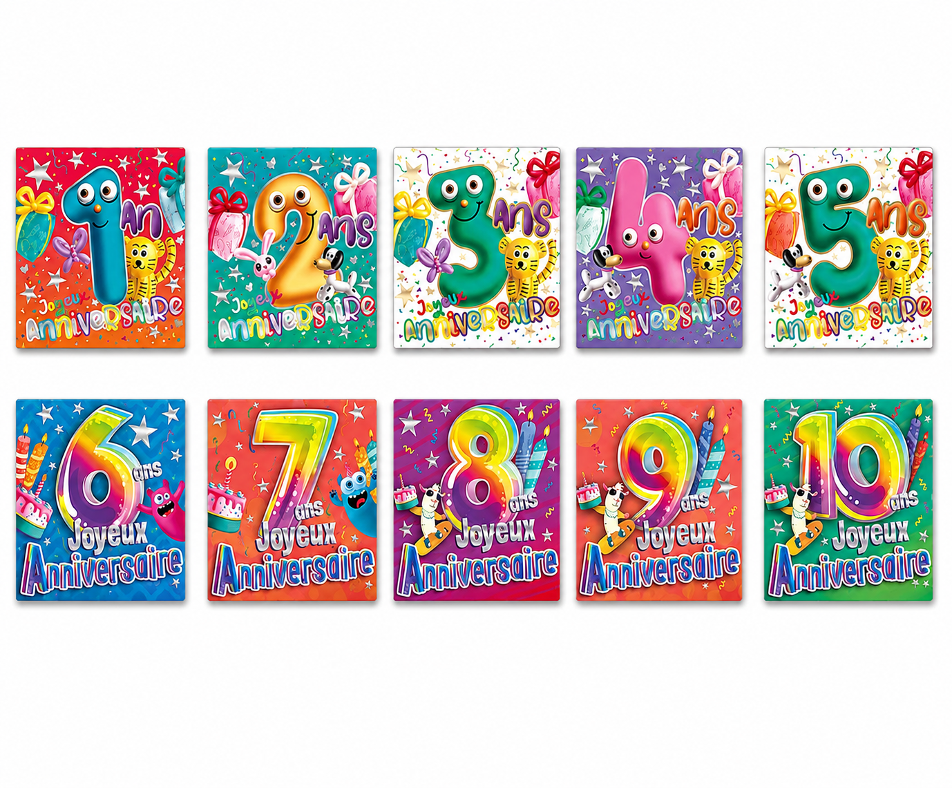 Carte Double "Age" de 1 à 10 ans