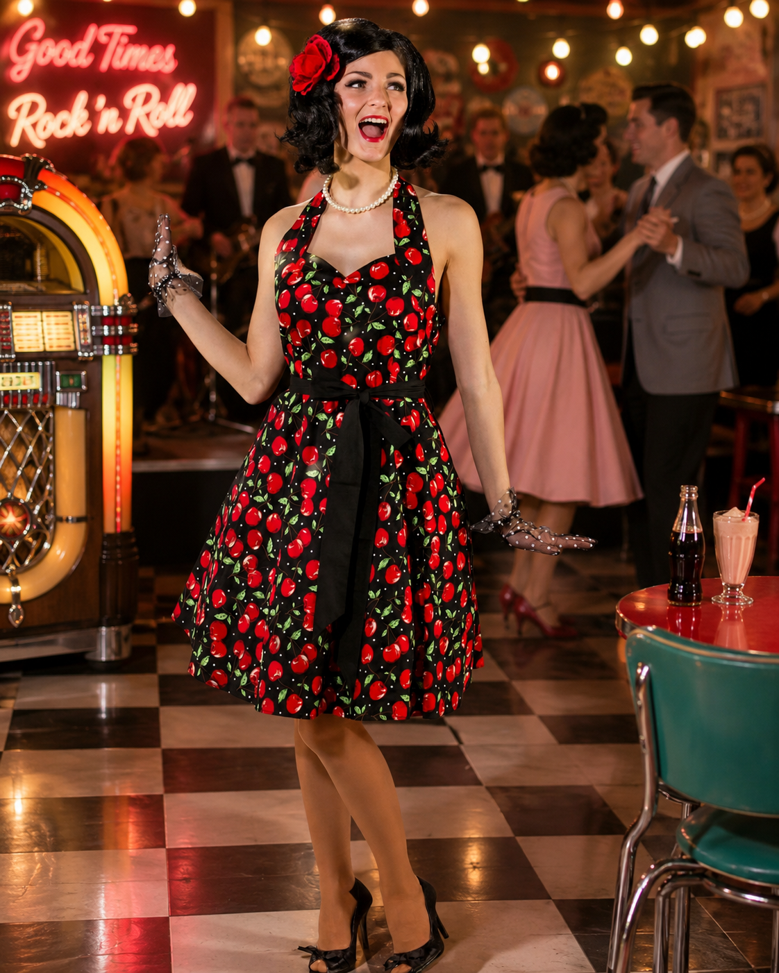 Robe Rockabilly Cerise – Image 2